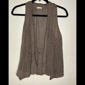 CHARLOTTE RUSSE Vintage 1990s Brown Tan Textured Knit Vest Size SMALL
